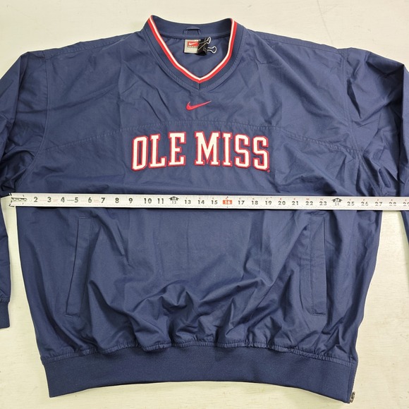 Vintage Nike Ole Miss Rebels NCAA Windbreaker Pullover Center Swoosh Side Zip XL - Picture 11 of 13